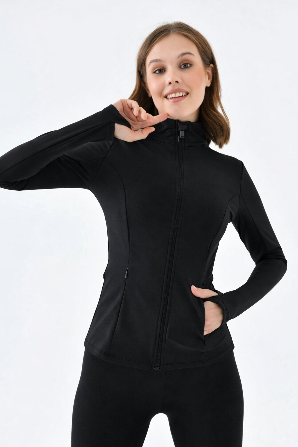Zip-up Black Jacket - Görsel 4